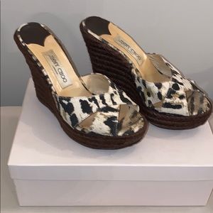 Jimmy Choo Leopard wedges size 39
